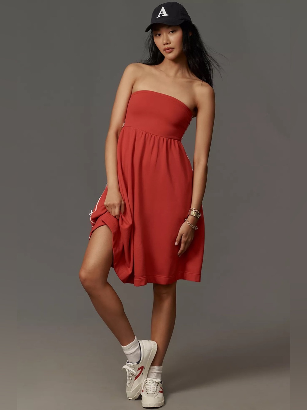Daily Practice Strapless Side Bow Midi Dress
